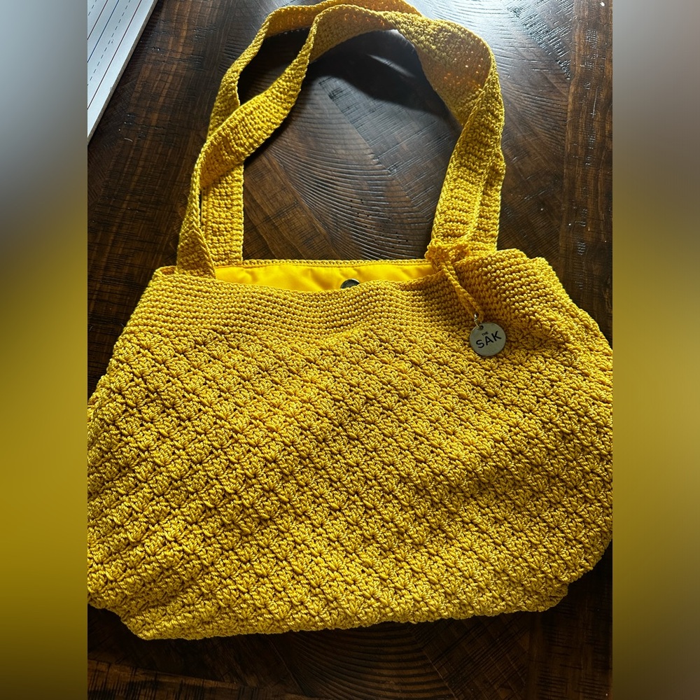 Like new The Sak Vintage Crochet Mustard Yellow Purse